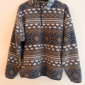 Vintage 1990s Patagonia Synchilla Snap Fleece AZTEC Made USA Men’s Large Rare